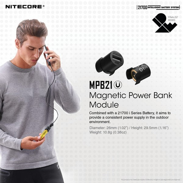 Système Intelligent Nitecore 21700SET – 5000mAh Power Bank + Lanterne