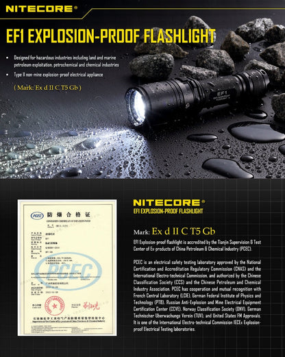 Lampe Torche Nitecore EF1 – 830 Lumens  NYCTALOPE  