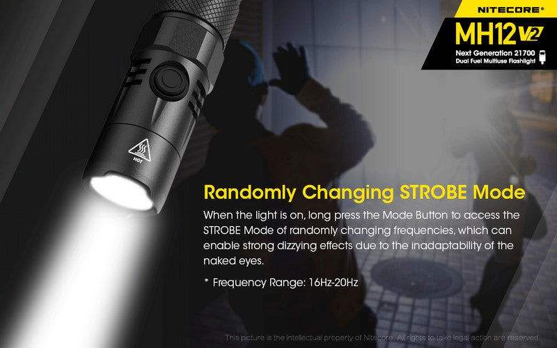 Lampe Torche Nitecore MH12 V2 – 1200 Lumens Nitecore