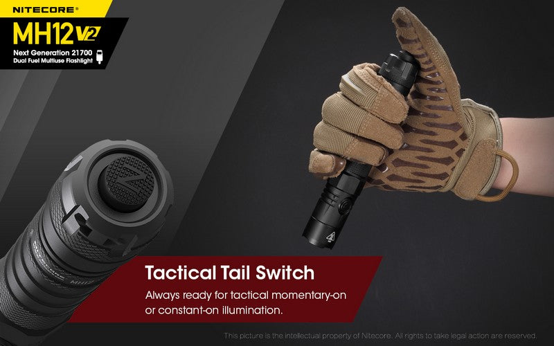 Lampe Torche Nitecore MH12 V2 – 1200 Lumens  NYCTALOPE  