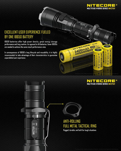 Lampe Torche Nitecore MH27UV – 1000 Lumens  NYCTALOPE  