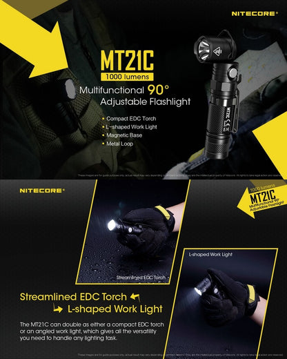 Lampe Torche Nitecore MT21C – 1000 Lumens - NYCTALOPE