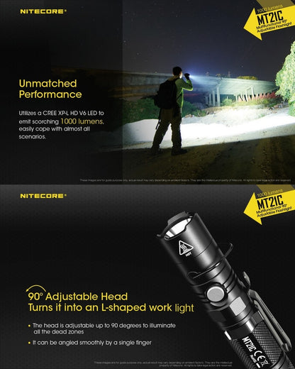 Lampe Torche Nitecore MT21C – 1000 Lumens - NYCTALOPE