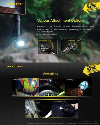 Lampe Torche Nitecore MT21C – 1000 Lumens - NYCTALOPE