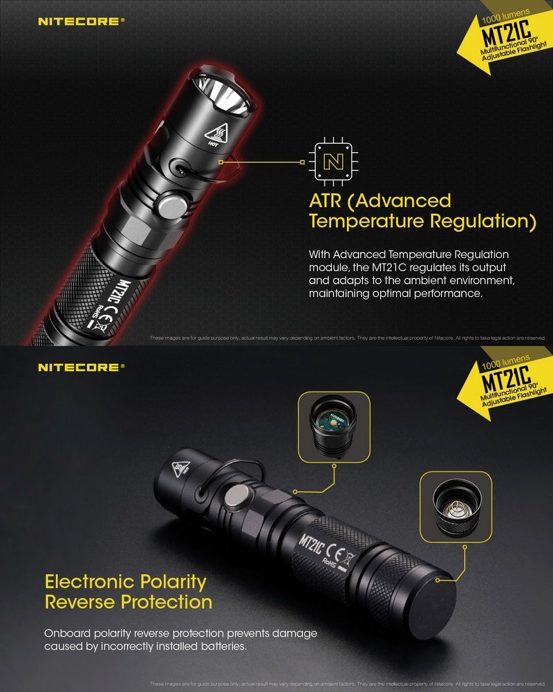 Lampe Torche Nitecore MT21C – 1000 Lumens - NYCTALOPE