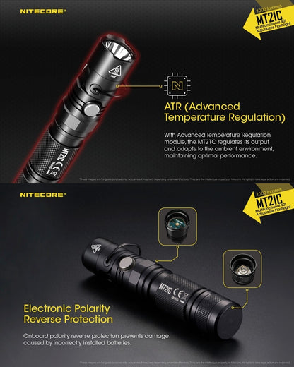 Lampe Torche Nitecore MT21C – 1000 Lumens - NYCTALOPE