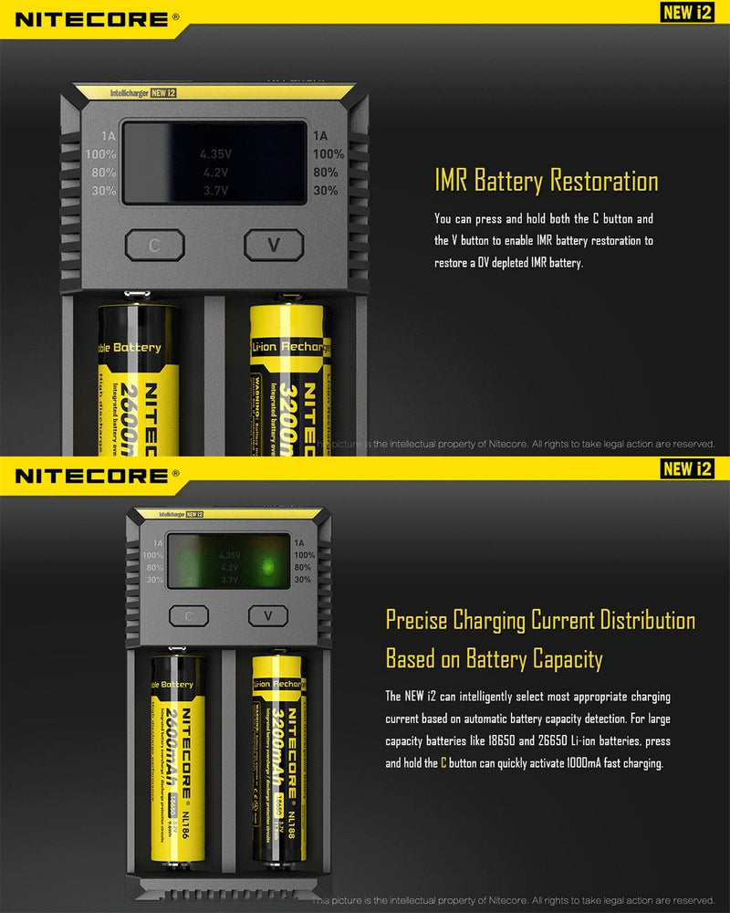 Chargeur Intellicharger Nitecore NEW I2  NYCTALOPE  