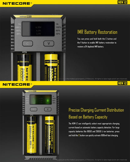 Chargeur Intellicharger Nitecore NEW I2  NYCTALOPE  