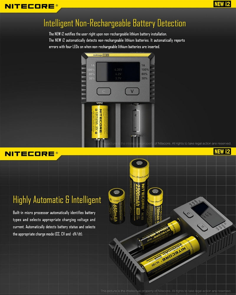 Chargeur Intellicharger Nitecore NEW I2  NYCTALOPE  