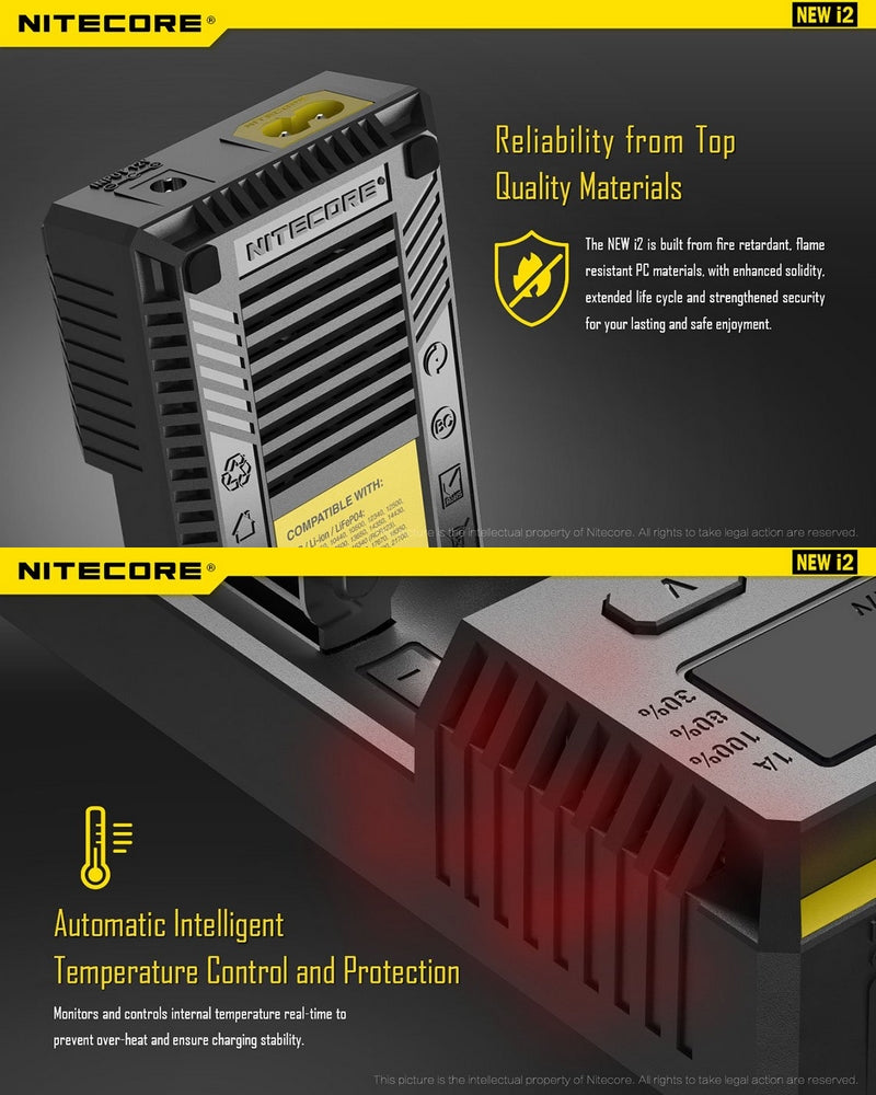 Chargeur Intellicharger Nitecore NEW I2  NYCTALOPE  
