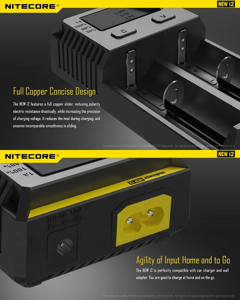 Chargeur Intellicharger Nitecore NEW I2  NYCTALOPE  