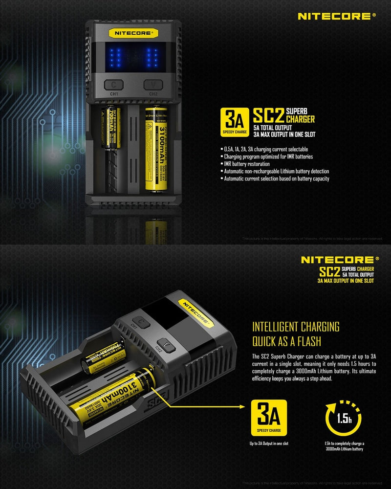 Nitecore Superb Charger SC2  NYCTALOPE  