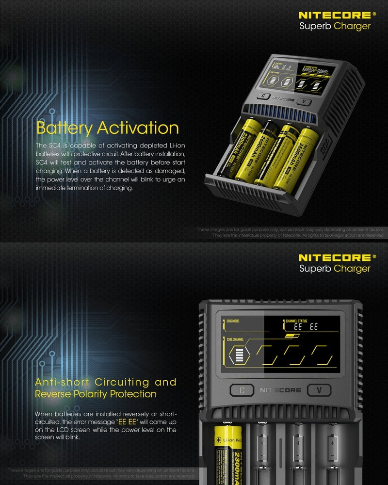 Nitecore Superb Charger SC4  NYCTALOPE  
