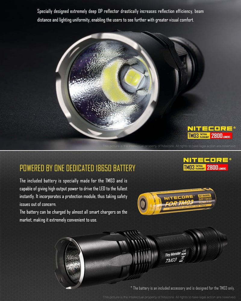 Lampe Torche Nitecore TM03 – 2800 Lumens Nitecore