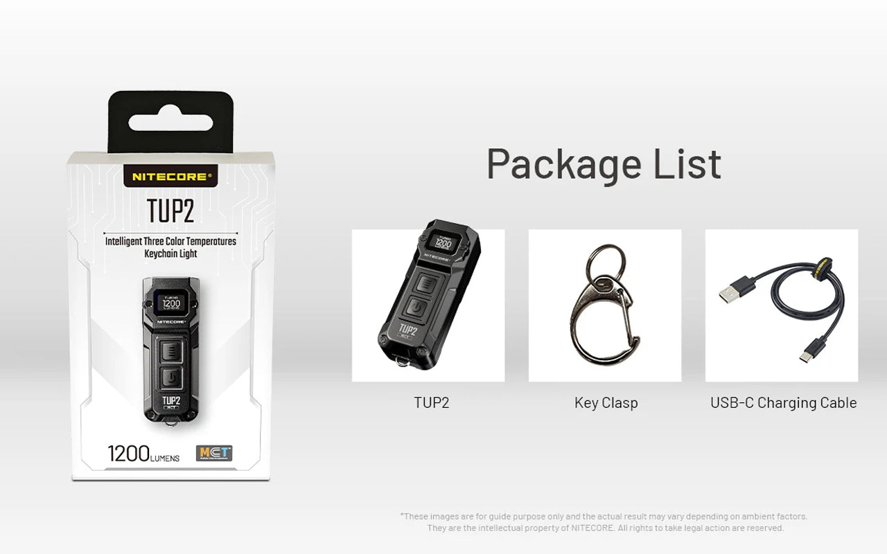 Lampe Nitecore TUP2 compacte – 1200 Lumens – Résistant IP54 eau poussière  NYCTALOPE  