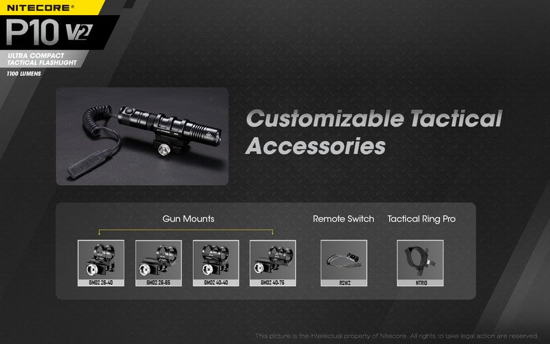 Lampe Torche Nitecore P10V2 - 1100Lumens  NYCTALOPE  