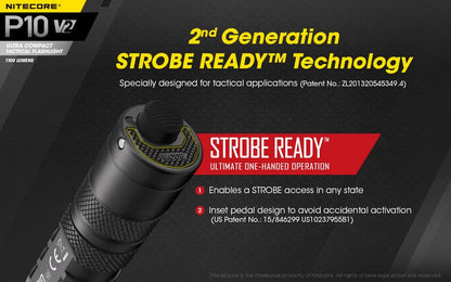 Lampe Torche Nitecore P10V2 - 1100Lumens  NYCTALOPE  