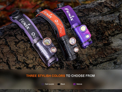 Lampe Frontale rechargeable Fenix HM65R-DT Classic, Violet ou Nebula – 1500 Lumens  NYCTALOPE  