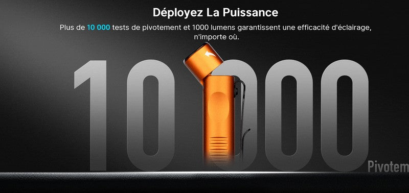 Lampe Torche Olight Arkflex - 1000 Lumens - Tête orientable pour gilet tactique  NYCTALOPE  