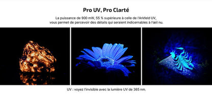 Lampe Torche Olight Arkfeld Pro - 1300 Lumens laser vert et lumière UV  NYCTALOPE  