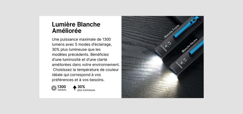 Lampe Torche Olight Arkflex Pro - 1300 Lumens laser vert et lumière UV