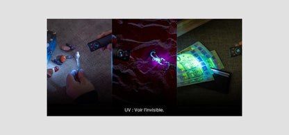 Lampe Torche Olight Arkfeld Pro - 1300 Lumens laser vert et lumière UV  NYCTALOPE  