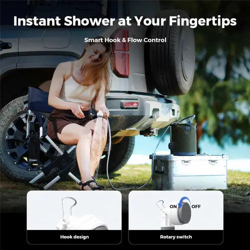 Olight Flextail Tiny Shower — mini douchette électrique portable pour le camping, rechargeable USB-C