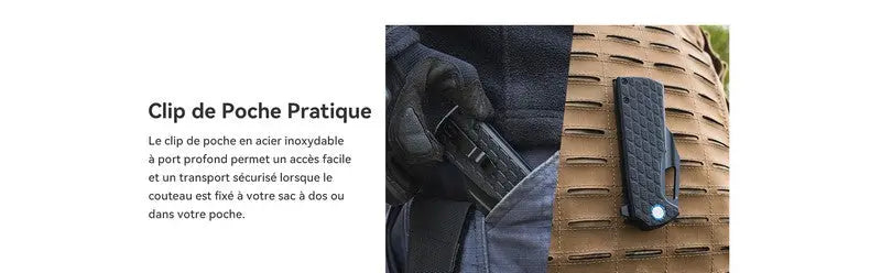 Olight Heron L1 - Couteau Pliant Tactique - Oknife  NYCTALOPE  