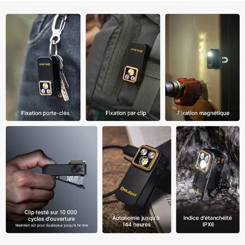 Olight Oclip Pro S – Lampe clip tactique 600 lumens rechargeable avec éclairage RVB et UV  NYCTALOPE  