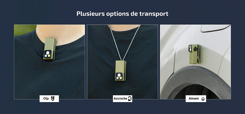 Olight Oclip Ultra - 530 Lumens - Mini lampe à clip avec faisceau large, concentré et UV  NYCTALOPE  