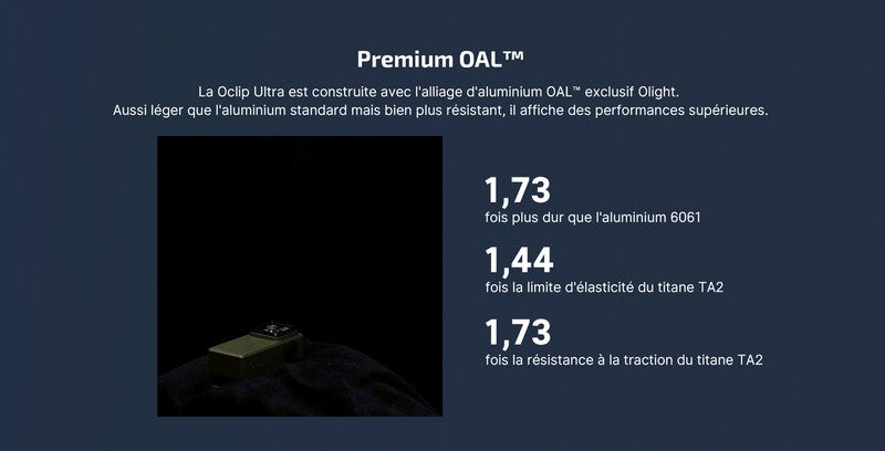 Olight Oclip Ultra - 530 Lumens - Mini lampe à clip avec faisceau large, concentré et UV Olight