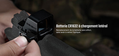 Olight Osight C - Optique à point rouge grande fenêtre - Point 3 MOA + Cercle 32 MOA - Batterie Chargement Latéral  NYCTALOPE  