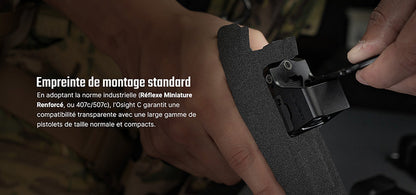 Olight Osight C - Optique à point rouge grande fenêtre - Point 3 MOA + Cercle 32 MOA - Batterie Chargement Latéral  NYCTALOPE  