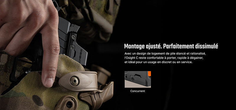 Olight Osight C - Optique à point rouge grande fenêtre - Point 3 MOA + Cercle 32 MOA - Batterie Chargement Latéral  NYCTALOPE  