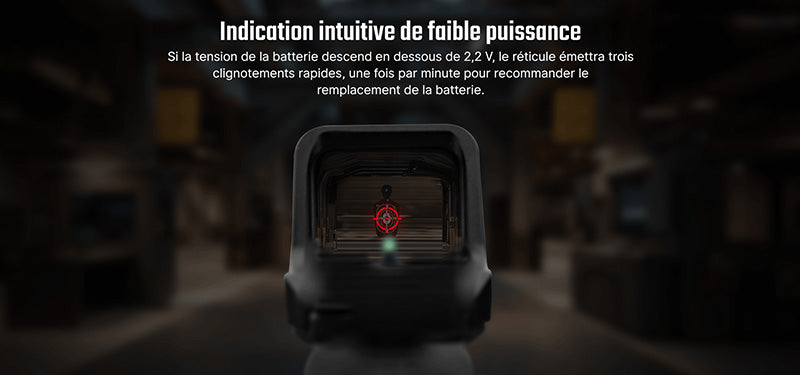 Olight Osight C - Optique à point rouge grande fenêtre - Point 3 MOA + Cercle 32 MOA - Batterie Chargement Latéral  NYCTALOPE  