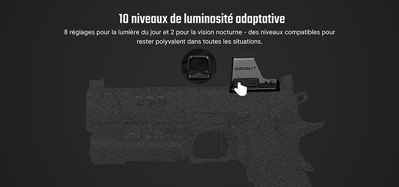 Olight Osight C - Optique à point rouge grande fenêtre - Point 3 MOA + Cercle 32 MOA - Batterie Chargement Latéral  NYCTALOPE  