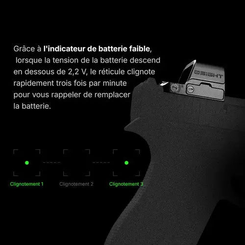 Olight Osight K - Viseur reflex ouvert point vert 6 MOA à empreinte RMSc