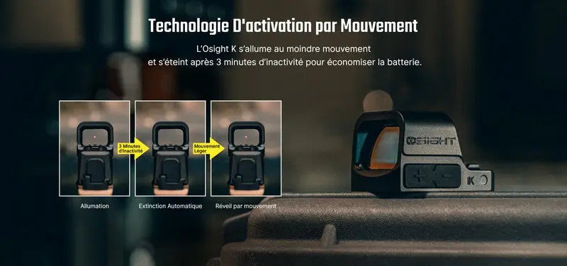 Olight Osight K - Viseur reflex ouvert point vert 6 MOA à empreinte RMSc