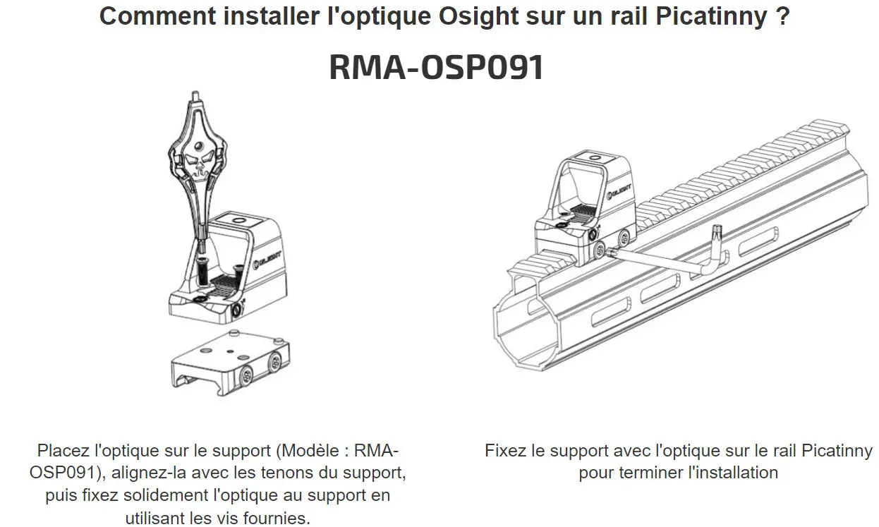 Olight Osight RMA-OSP091 | Adaptateur pour rail Picatinny  NYCTALOPE  