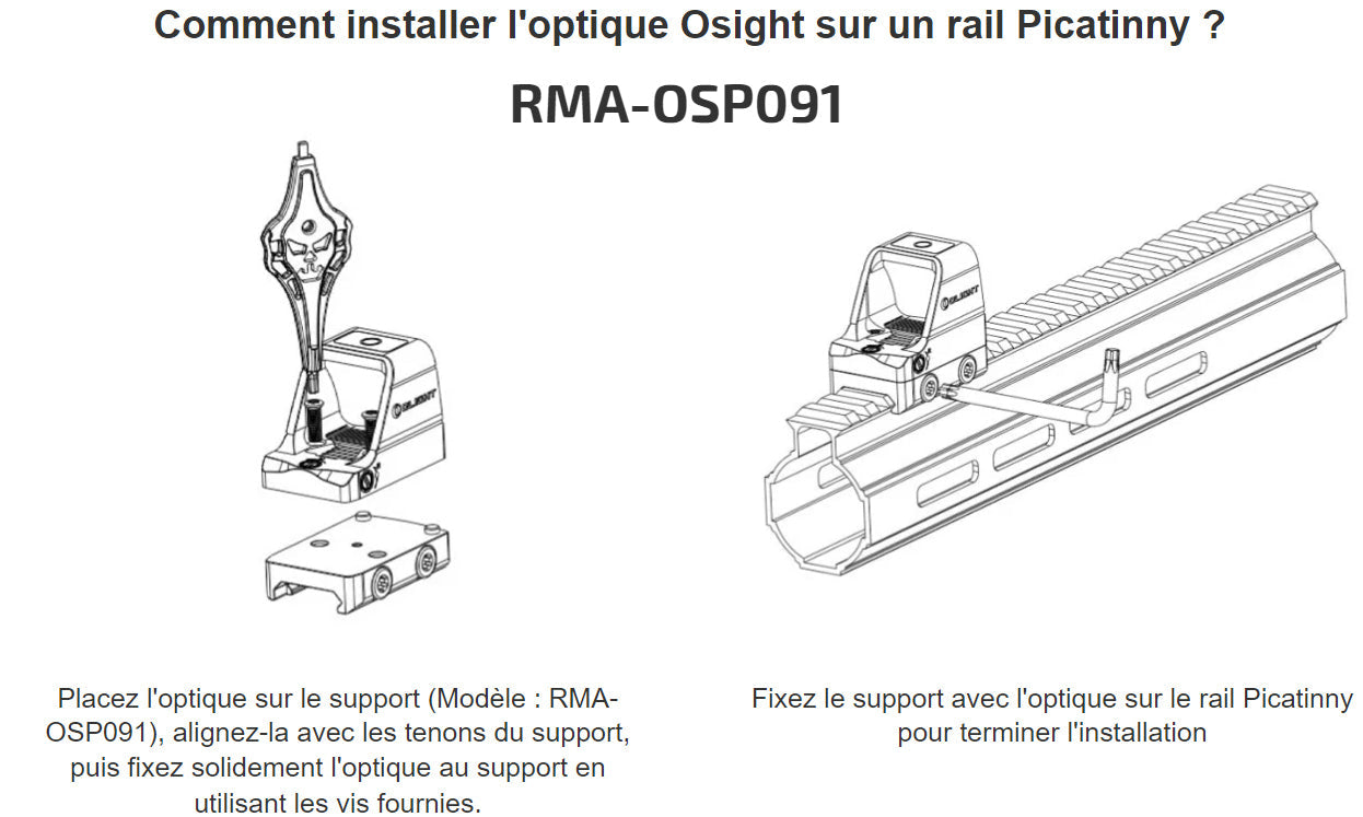 Olight Osight RMA-OSP091 | Adaptateur pour rail Picatinny  NYCTALOPE  