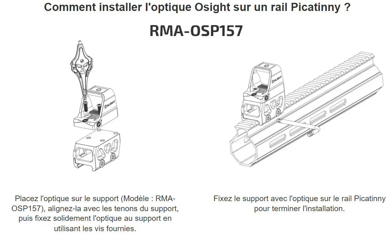 Olight Osight RMA-OSP157 | Adaptateur pour rail Picatinny  NYCTALOPE  