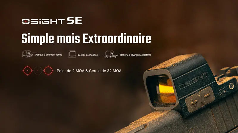 Olight Osight SE Point Vert - Optique fermée multi-réticules RMSc avec batterie latérale CR1620