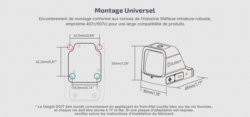 Olight Osight | Viseur point rouge 3MOA rechargeable  NYCTALOPE  