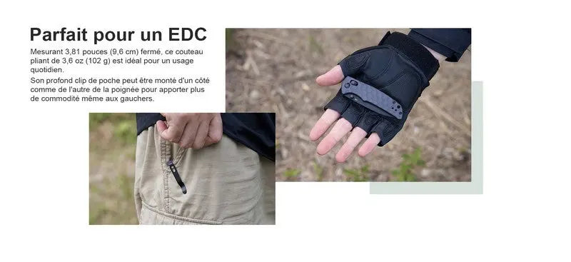 Olight Rubato 3 - Couteau de camping avec rail-lock - Oknife  NYCTALOPE  