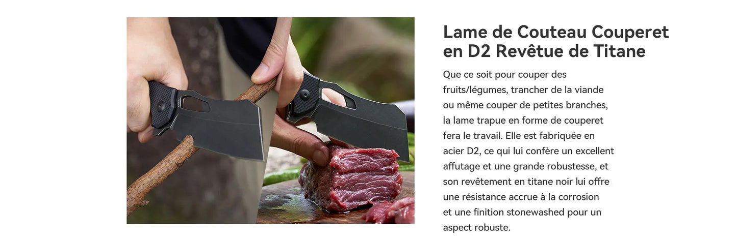 Olight Sentry L1 - Couteau de Poche Pliant de Type Cleaver - Oknife  NYCTALOPE  