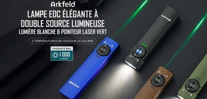 Lampe Torche Olight Arkfeld - 1000 Lumens avec pointer laser vert  NYCTALOPE  