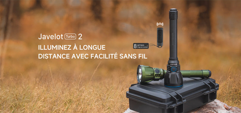 Lampe Torche Olight Javelot Turbo 2 KIT - 1800 Lumens rechargeable 1500 mètres - Lampe torche longue portée  Camouflage Digital  NYCTALOPE  