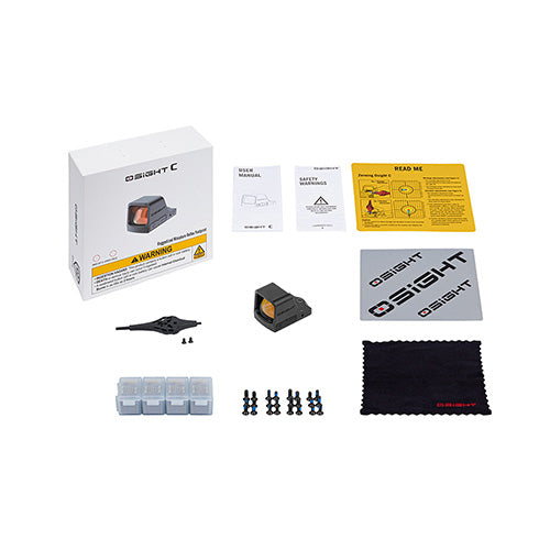 Olight Osight C - Optique à point rouge grande fenêtre - Point 3 MOA + Cercle 32 MOA - Batterie Chargement Latéral  NYCTALOPE  