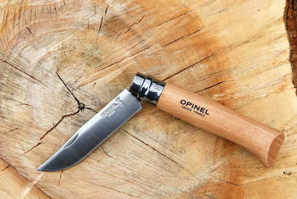 Opinel N°08 Tradition Inox – Couteau de poche pliant - Manche Hêtre - Lame 8.5 cm  NYCTALOPE  