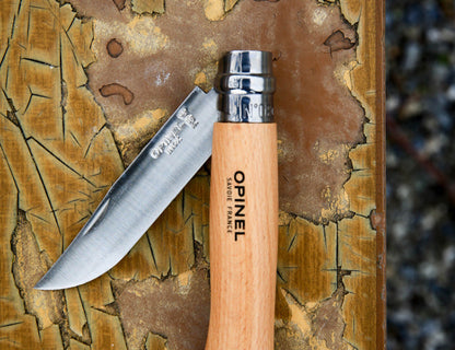 Opinel N°08 Tradition Inox – Couteau de poche pliant - Manche Hêtre - Lame 8.5 cm Opinel